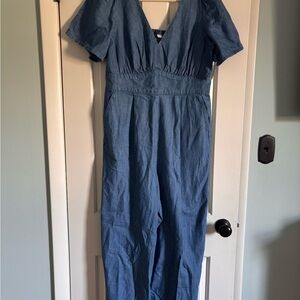 Old Navy Light Denim V-Neck Jumpsuit